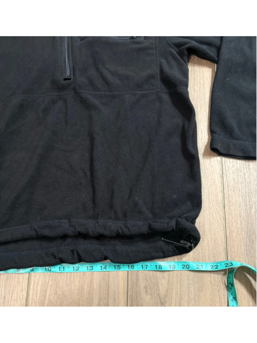 Vintage Men's REI Black Polartec Fleece Quarter Zip Sweater L